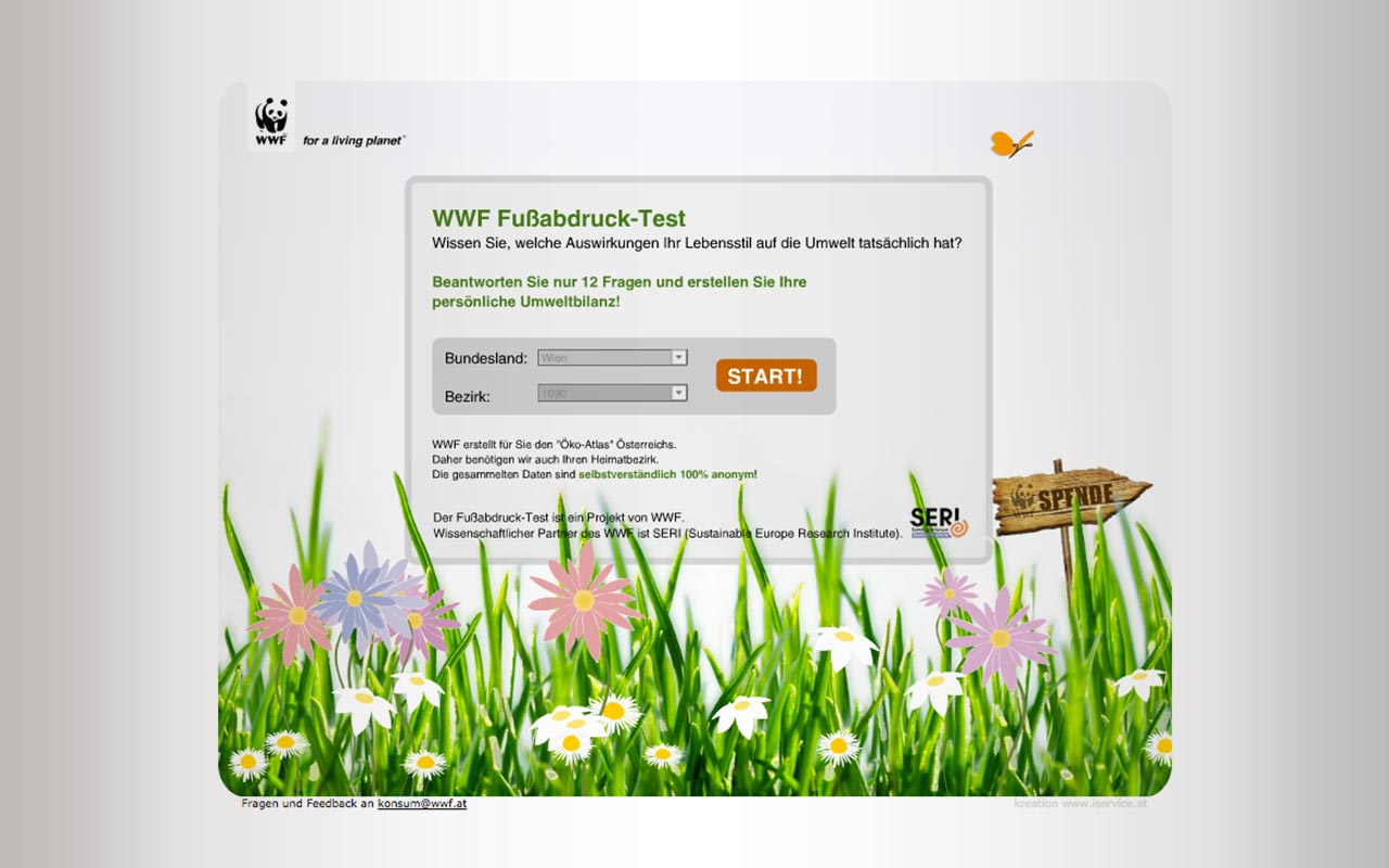 WWF Fußabdruck-Test und WWF Klima-Check
