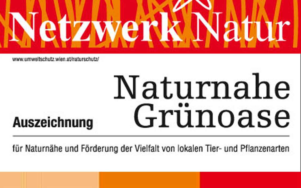 Plakette für Naturnahe Grünoasen in Wien