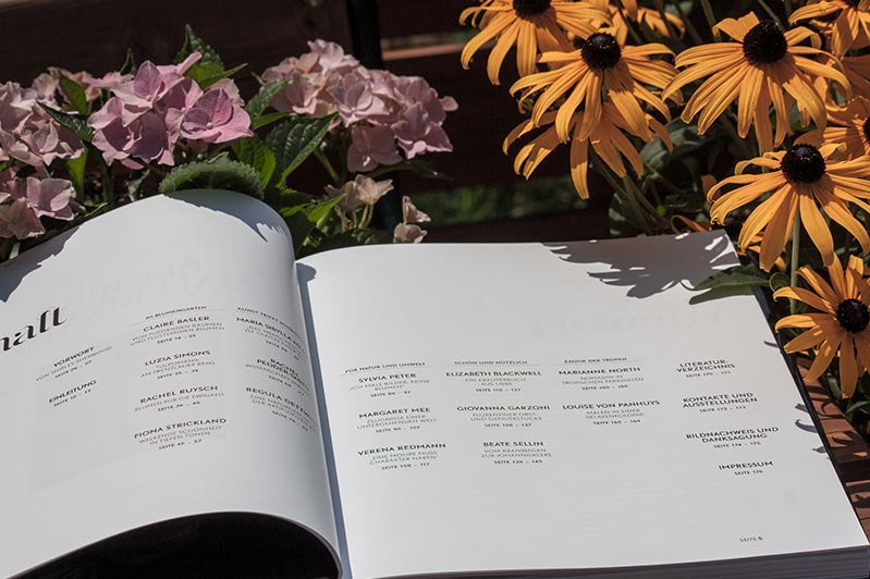 Inhaltsverzeichnis im Buch "Blumenmalerinnen"